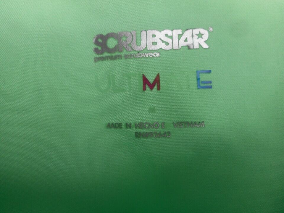 SCRUBSTAR Ultimate Women's 3 Pocket Scrub Sz MED VNeck Menthol Green