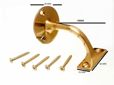 Polished Brass Stair Handrail Bracket - Heavy Duty Wall Mount For Staircase Safety 4 thumbnail image