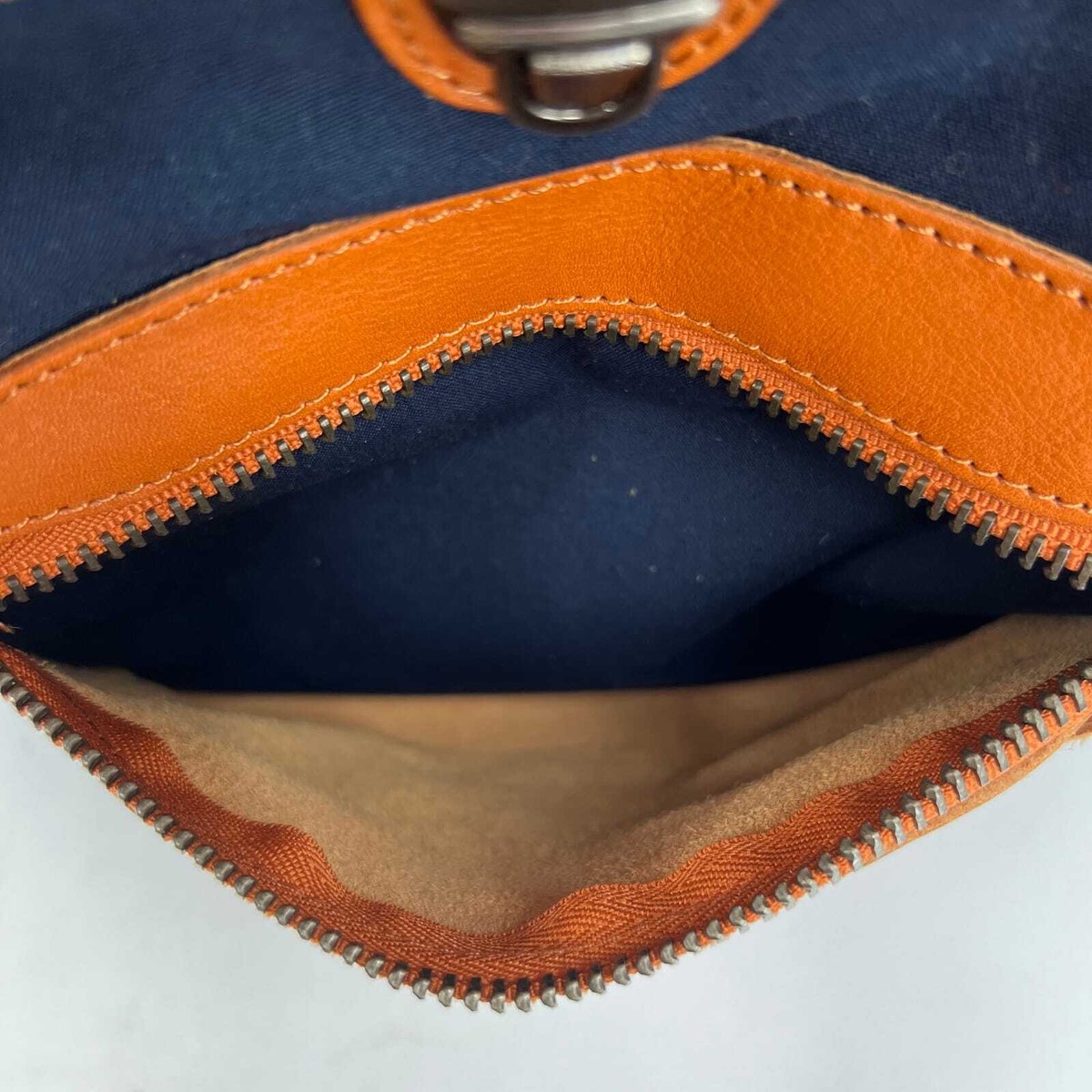TSD Blue Orange Leather Accent Backpack | Excellent  display picture 3
