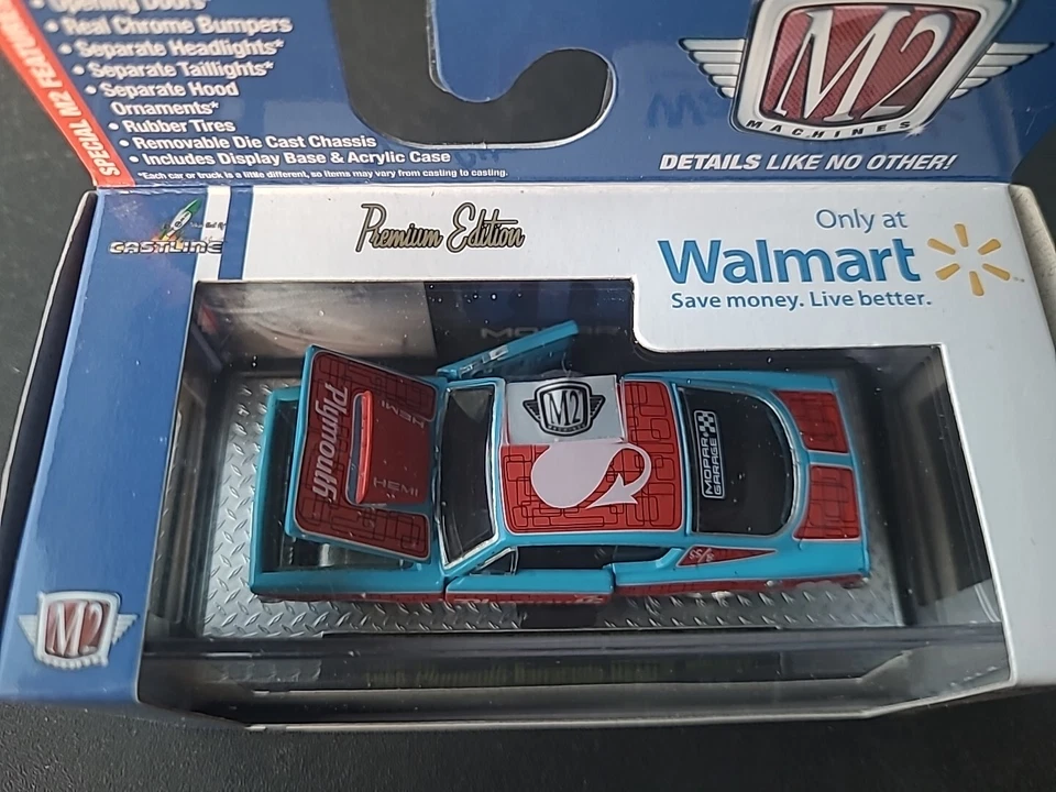 M2 Machines 1968 Plymouth Barracuda HEMI WMTS02 Walmart 1/64 MOPAR GARAGE - Image 2 of 4