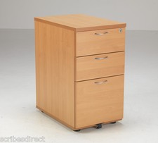 Lite Desk High Pedestal LITEDHP3DLUXBE Beech, White or Oak Finishes LOCKABLE