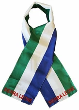 Sierra Leone Country Lightweight Flag Printed Knitted Style Scarf 8"x60"