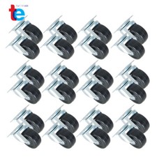 24 Pack 2" Swivel Caster Wheels Rubber Base W/ Top Plate  Bearing Heavy Duty US