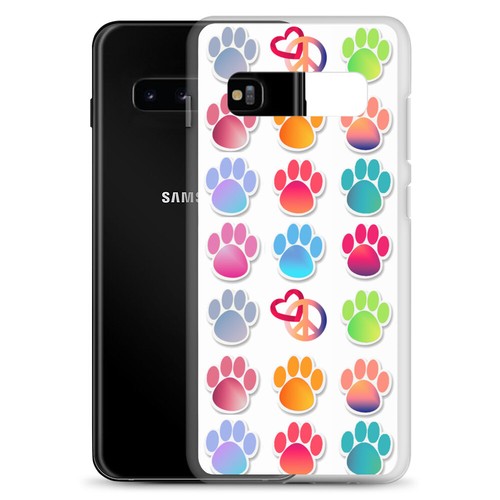 Samsung Cell Phone Case Cat Kitty Paw Prints Colorful Cover Protector New - Picture 5 of 16