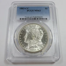 1883 CC CARSON CITY PCGS MS63 - Silver Morgan Dollar $1 US Coin #54708A