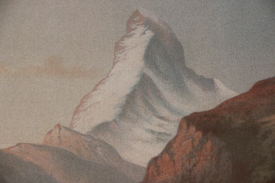 Reproduction ancienne d'après une peinture représentant Zermatt vers 1900. - Photo 4/4