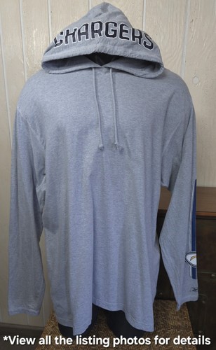 Chargers Los Angeles NFL Football Vintage Reebok Hooded L/S Shirt Top Sz 2XL