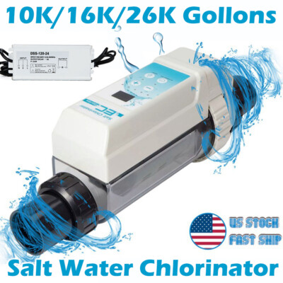Complete Saltwater Pool System, Salt Chlorine Generator, Up To 10/16/26K Gallons