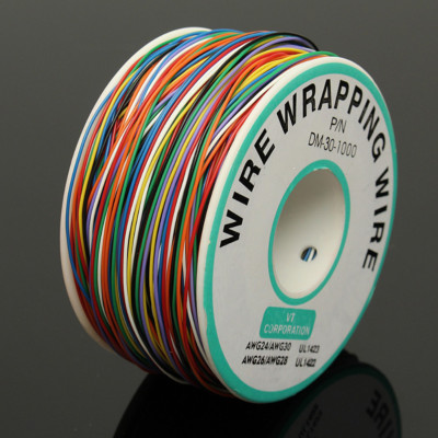 250M 8-Wire Farbig Insulated P/N B-30-1000 30AWG Draht Test  Wrapping Cable Reel