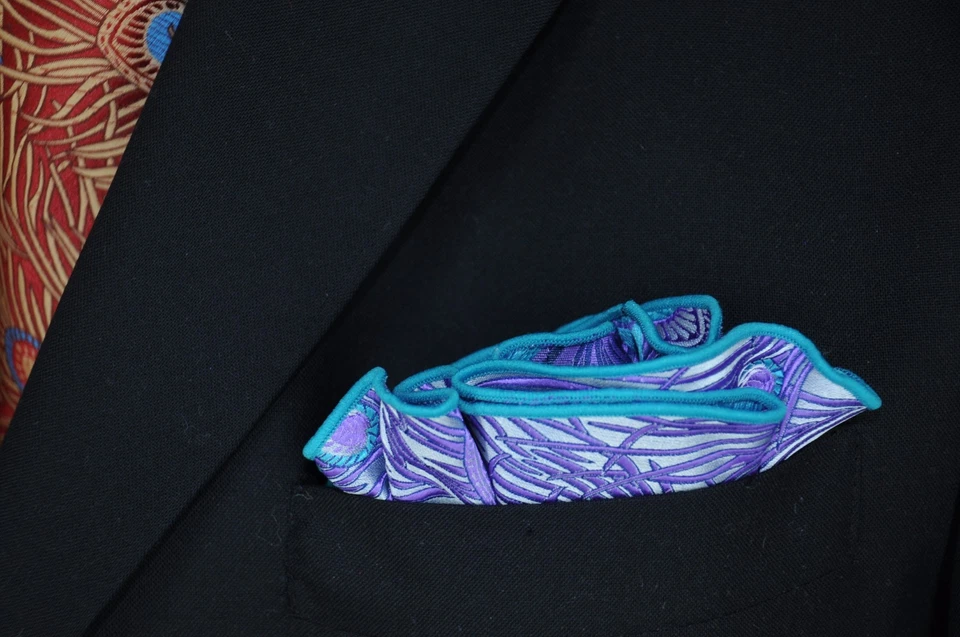 Lord R Colton Masterworks Pocket Round Venice Gray Orchid Silk - $75 Retail New - Image 2 of 2