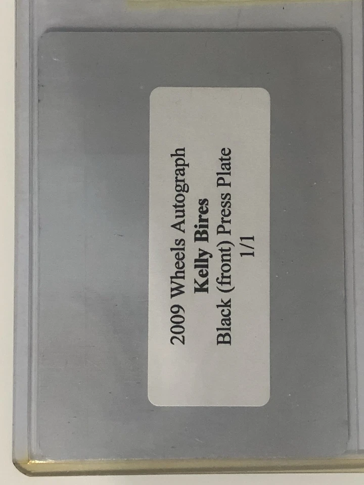 1/1 Kelly Bires Black Press Plate 2009 Wheels Autograph NASCAR Printing 1of1 - Image 2 of 2