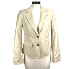 Tommy Hilfiger Women's Sz 2 All American Prep Blazer Flip Cuff Stretch 2-Button