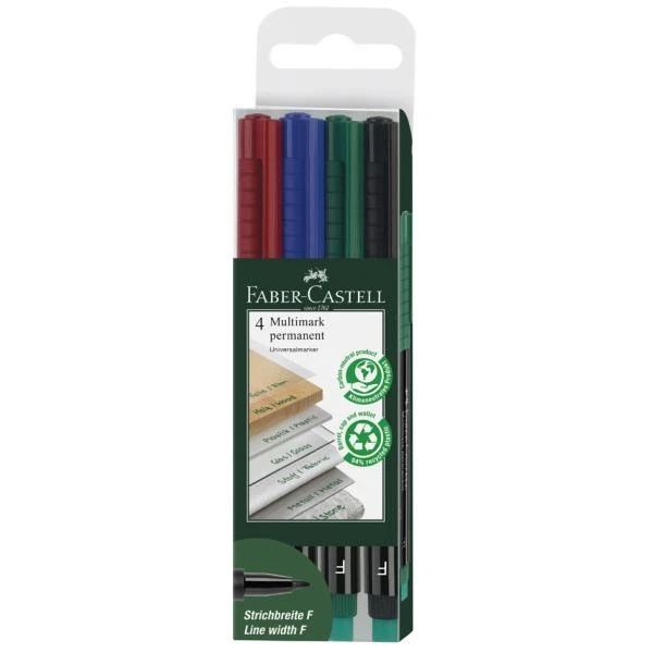 FABER-CASTELL Permanent-Marker MULTIMARK S, 4er Etui Faber-Castell 152304 (40054 - Bild 3 von 3