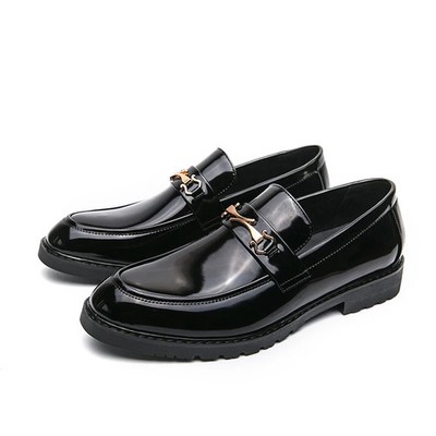 Men's Dress Shoes Loafers Pu Leather Shoes Wooden Oxfords Business Office Shoes