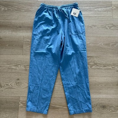 NWT Erika & Co. Womens Blue Drawstring Waist Cotton Comfort Soft Pants Size L