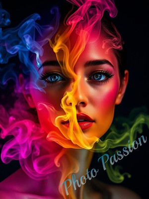 A4 Hochformat Damen Portrait Art Color Splash Poster 4089