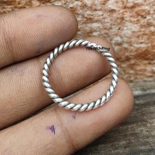 Minimalist Stacking Sterling Silver Band Ring: Handmade Twisted Design All Size