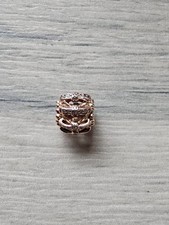Pandora Rose Gold Shimmering Sentiments Open Work Bow Charm