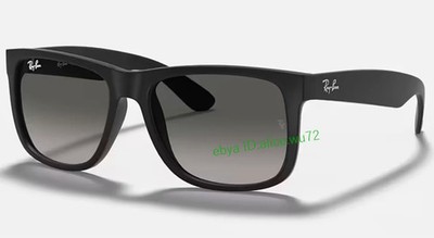 RB4165 Justin Ray-Ban Sunglasses gloss Black Gray Lens Shades MEN 54MM