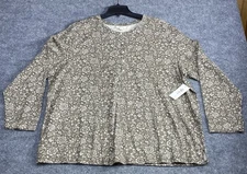 Style & Co Women’s Plus Floral Pullover 1/4 Button Top Shirt Blouse Size 3X NWT