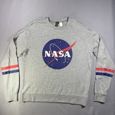 H M Divided Sweatshirt Women  s Small Gray NASA Top Space Aeronautics Sleepwear