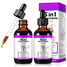 15 in 1 Cat Multivitamin Liquid Drops for Heart, Joints, Skin  Immune Support