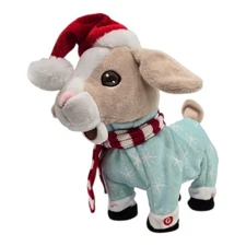 GEMMY Singing DANCING Screaming 10" GOAT In PJ's Sings CHESTNUTS ROASTING ~ 2019