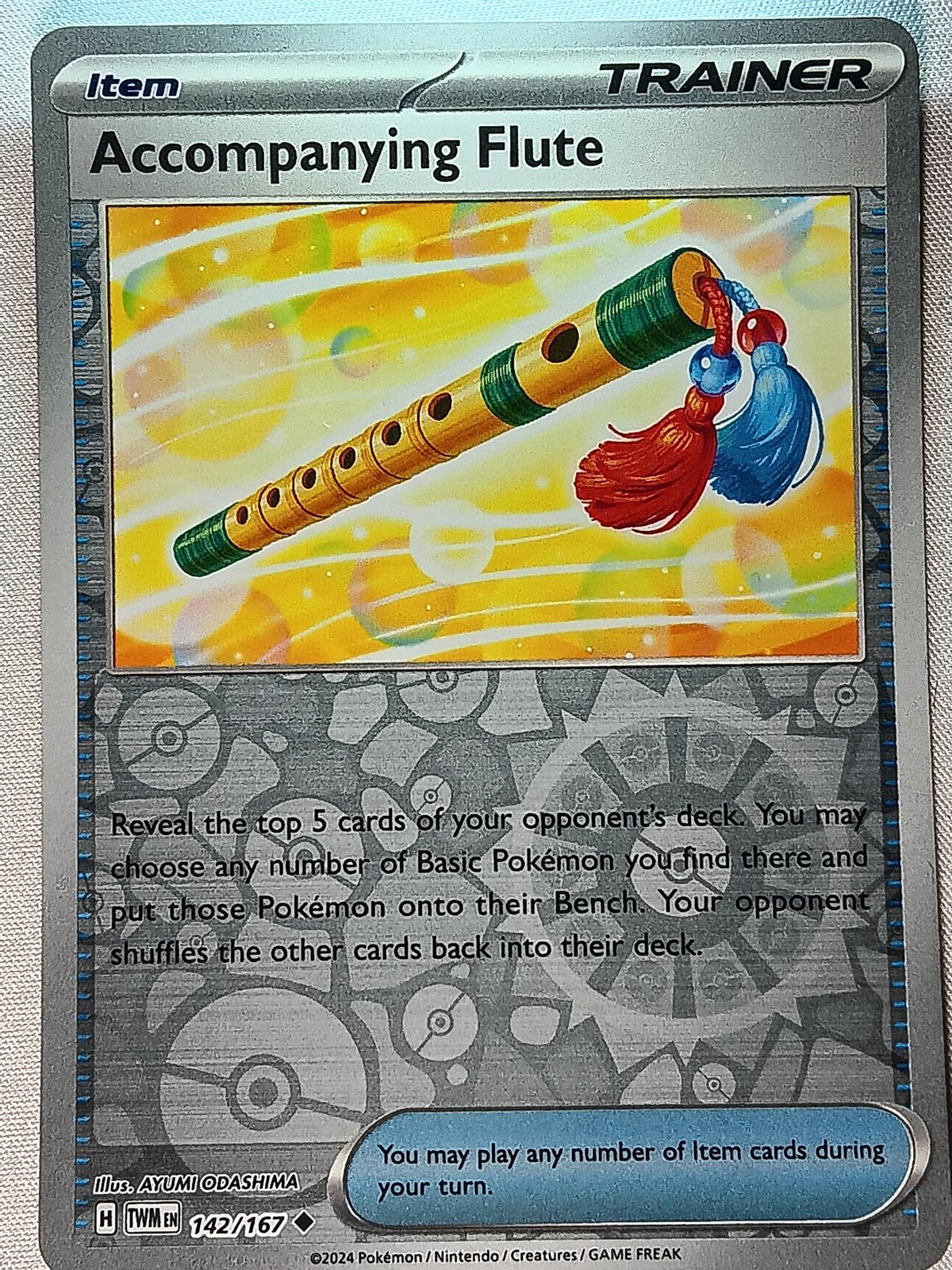 Accompanying Flute 142/167 Uncommon Twilight Masquerade Pokemon Reverse Holo NM