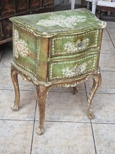 Kleine Florentiner Barock Stil Kommodo Möbel grün altgold farben 48 cm hoch