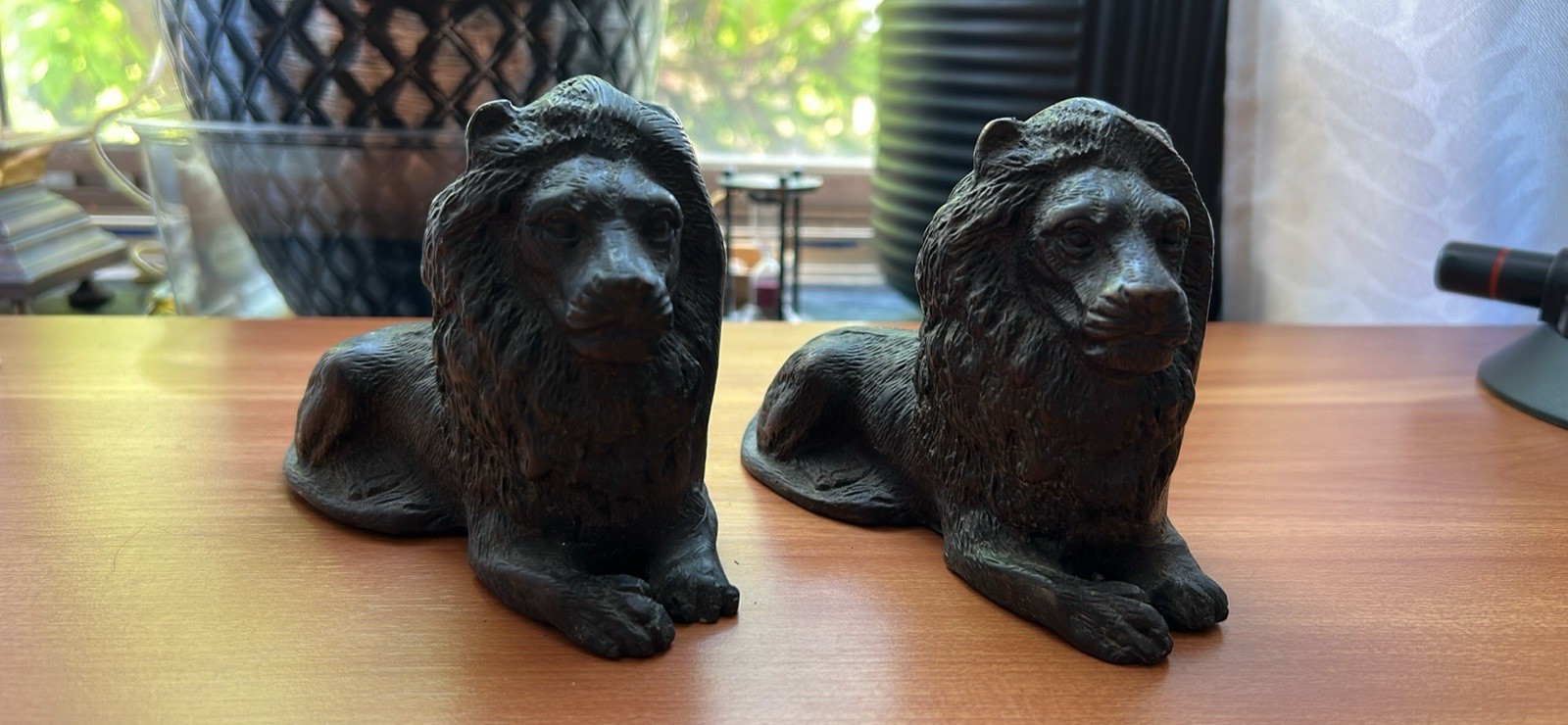 Antique Fine pair of 19th Cent Grand Tour Bronze Recumbent Lions