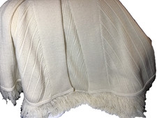 Petronelli Knit WRAP CAPE SWEATER CREAM 100 ACRYLIC EUC