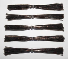 5 Custom Made D&J Lures Silicone Skirts (Smoke with Copper Glitter) - "NEW"