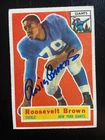 New ListingRoosevelt Brown  Autographed 1956 Topps Football ROOKIE Card #41  Giants HOF
