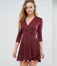 Tacera Plus size Cross Front Wrap Dress Tacera Size XXL