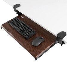 VIVO Small Keyboard Tray, Under Desk Pull Out with Extra Sturdy C Clamp Mount