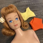 Vintage Barbie Doll 860 Straight Leg Titian Midge & Original Swimsuit 1964 EXC