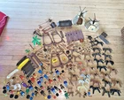 Vtg Playmobil Native American  Indian  Geobra TeePee Canoe Horses Totem Camp Lot