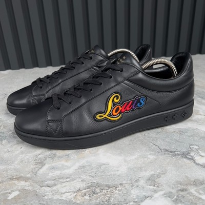 Louis Vuitton Luxembourg Sneaker Embroidered Black Leather 7 LV or
