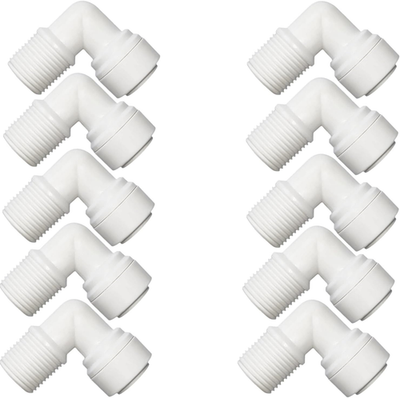 #ad 10 Pack 1 4” Quick Connect Elbow Male Adapter RO Water Filter Push Fit Fittings $11.99