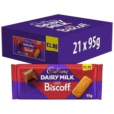 Cadbury Dairy Milk Biscoff Chocolate Bars 21 x 95g Box Bulk Wholesale PMP £1.95