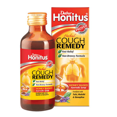 Dabur Honitus Honey-Based Ayurvedic Cough Syrup | Fast Relief from Cough & Cold