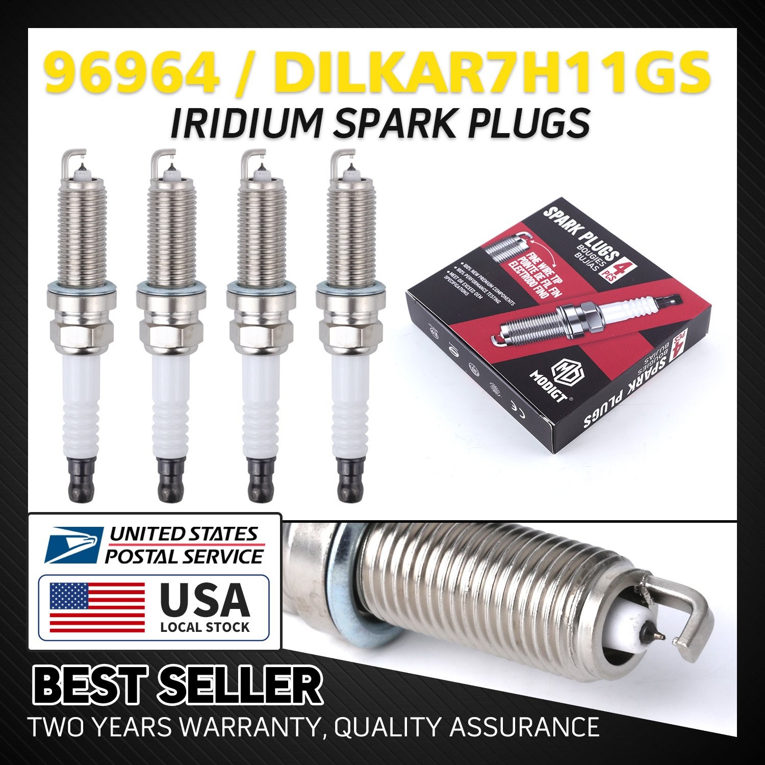 4Pcs High Power Iridium Spark Plugs For NGK 96964/DILKAR7G11GS For Subaru Toyota