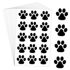 20 Sheets 300 Pcs Paw Print Tattoos Temporary Paw Print Face Tattoos Dog Black