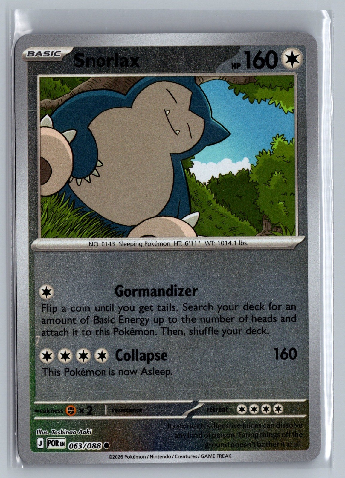 Snorlax Reverse Holo Common ME03: Perfect Order 063/088 NM