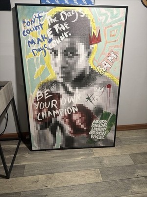 canvas wall art with frame and pixelated