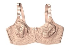 NEW BALI BEIGE UNDERWIRE LACE NYLON SPANDEX FULL BRA 40 D