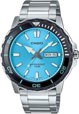 Casio MTD-125D-2A3 Analog Herrenuhr Blaues Zifferblatt Edelstahl