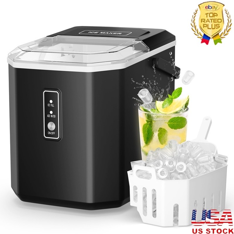 Compact 26lb Portable Ice Maker with Self-Cleaning & Quiet Operation-image