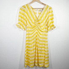 FaithfullTheBrand Womens Yellow Plaid Dress Cottagecore Boho Feminine Size S NWT