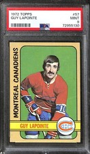 1972 TOPPS #57 GUY LAPOINTE PSA 9 Mint 72955130 